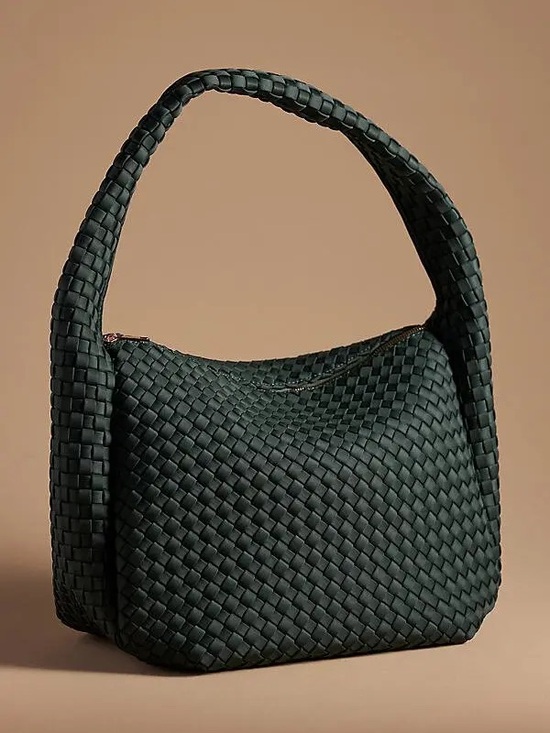 Anthropologie Handbags - Anthropologie Woven Satchel Bag — Dark Green